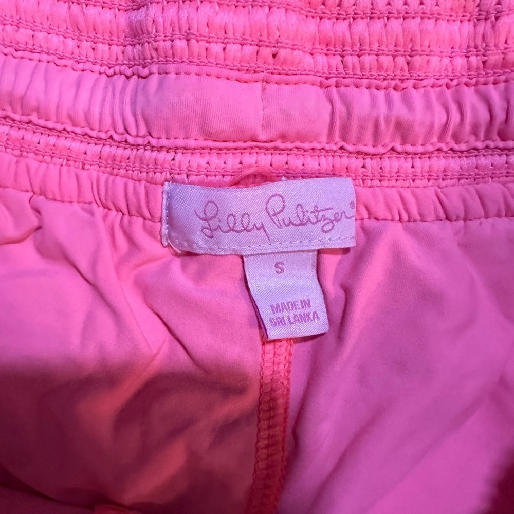 Lilly Pulitzer Claudette Crocheted Pink Shorts Small Coral Reef Pull On Beach(D) - Picture 3 of 8